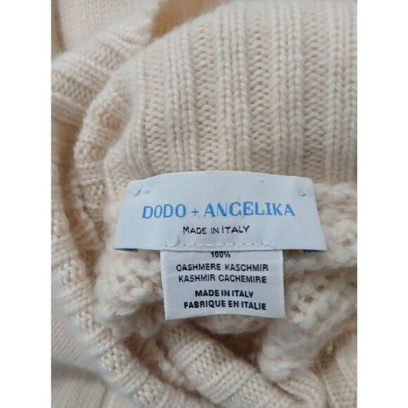 Dodo Angelika womens medium ITALIAN cashmere sweater Ivory turtleneck tunic - Picture 7 of 7